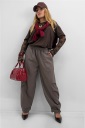 pantalone modello balloon pinstriped
